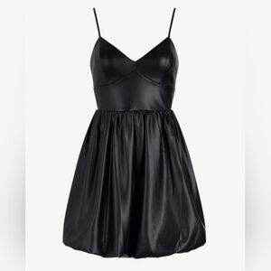 Faux leather bubble dress